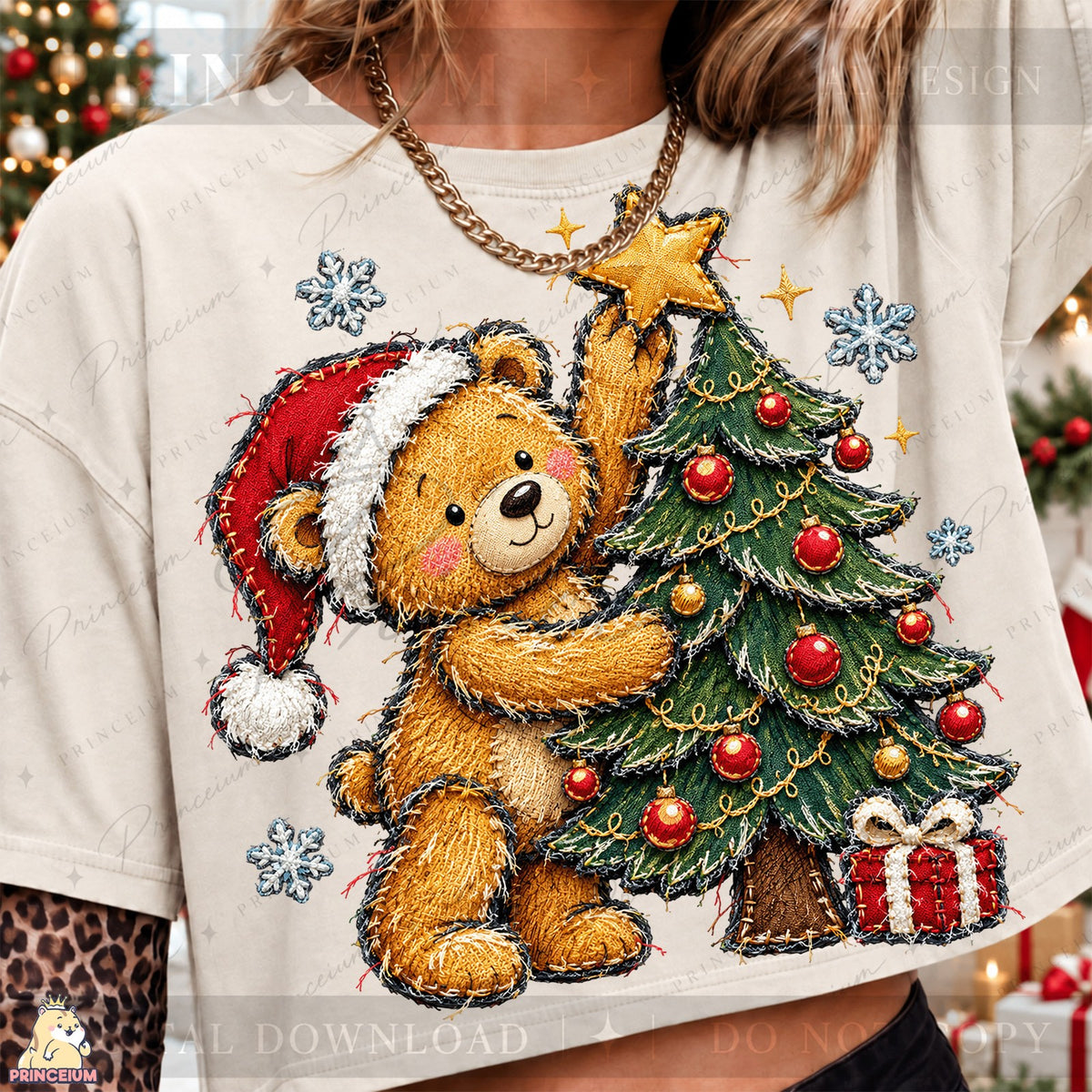 Stitched Teddy Bear Christmas Tree