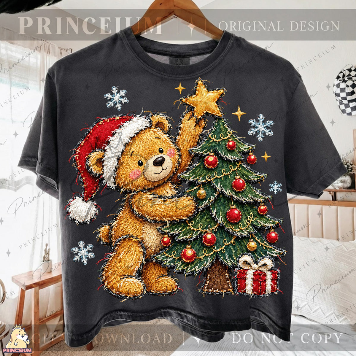 Stitched Teddy Bear Christmas Tree