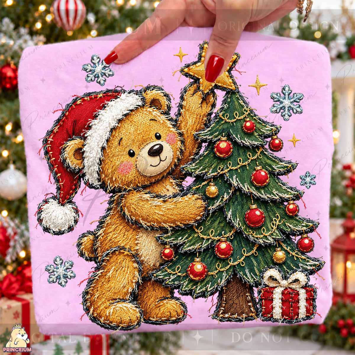 Stitched Teddy Bear Christmas Tree