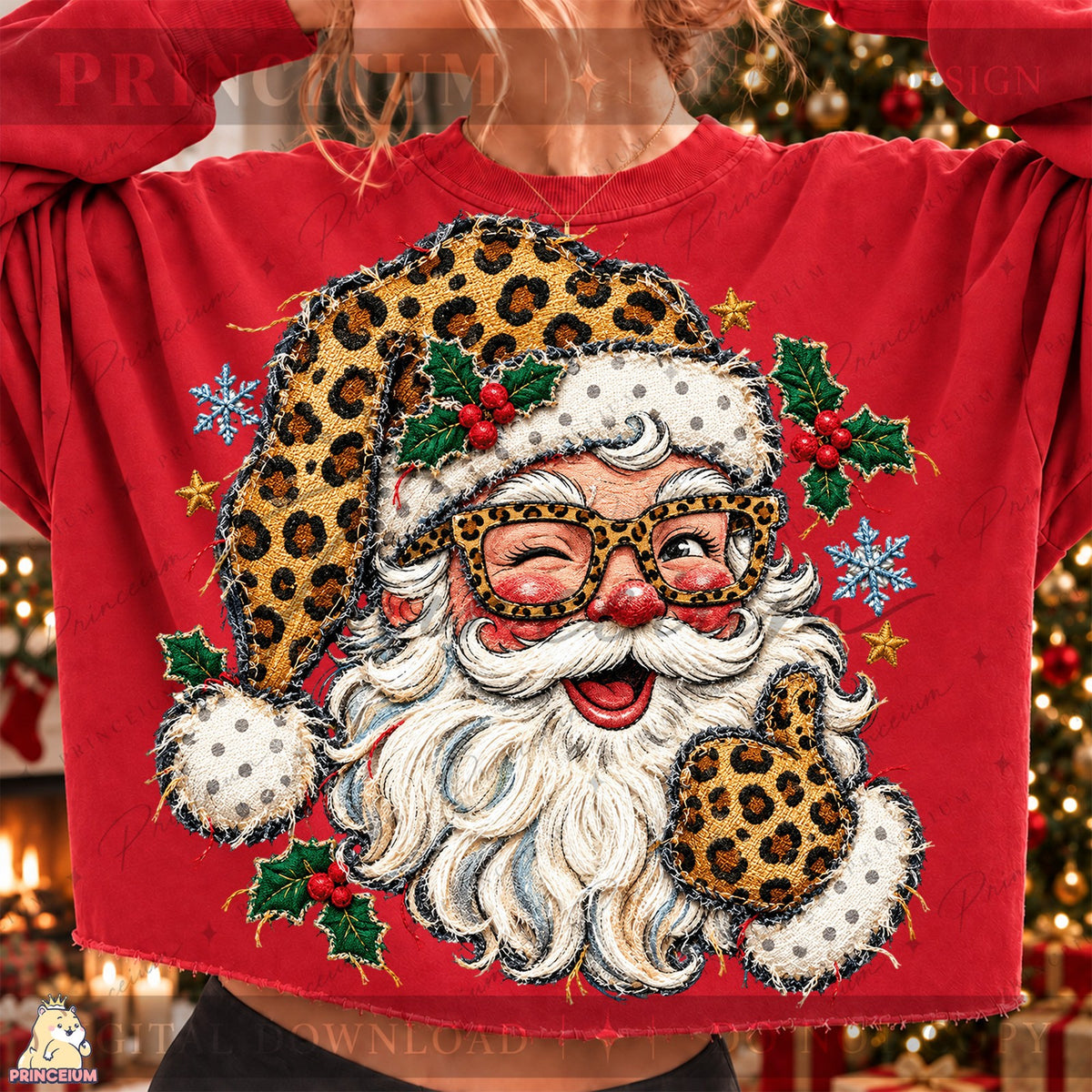 Leopard Print Santa