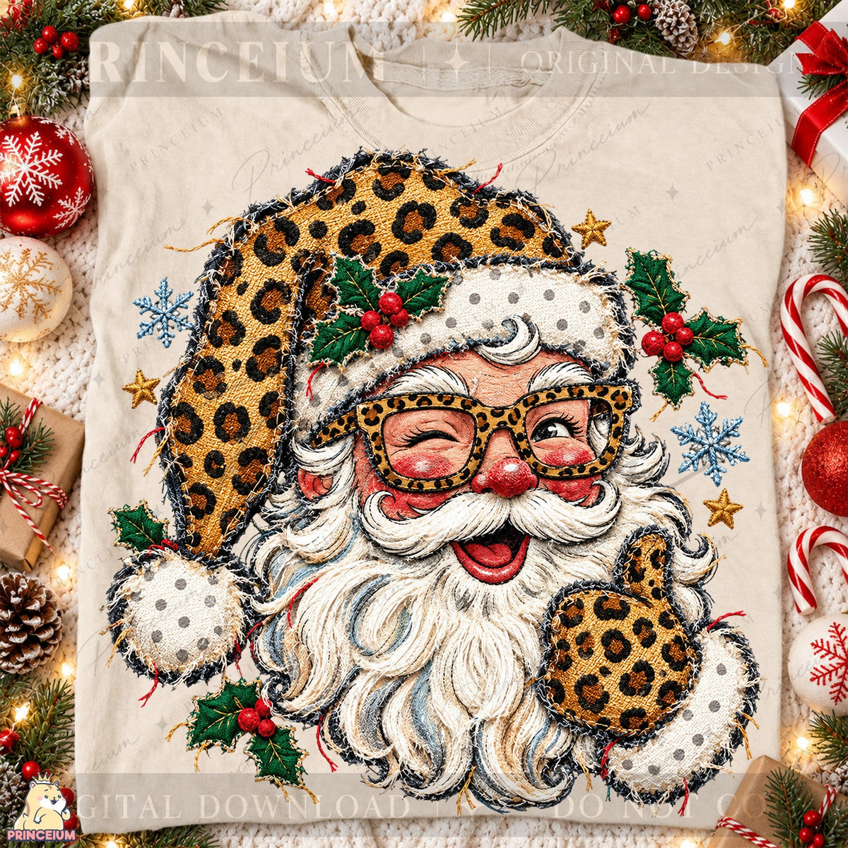 Leopard Print Santa