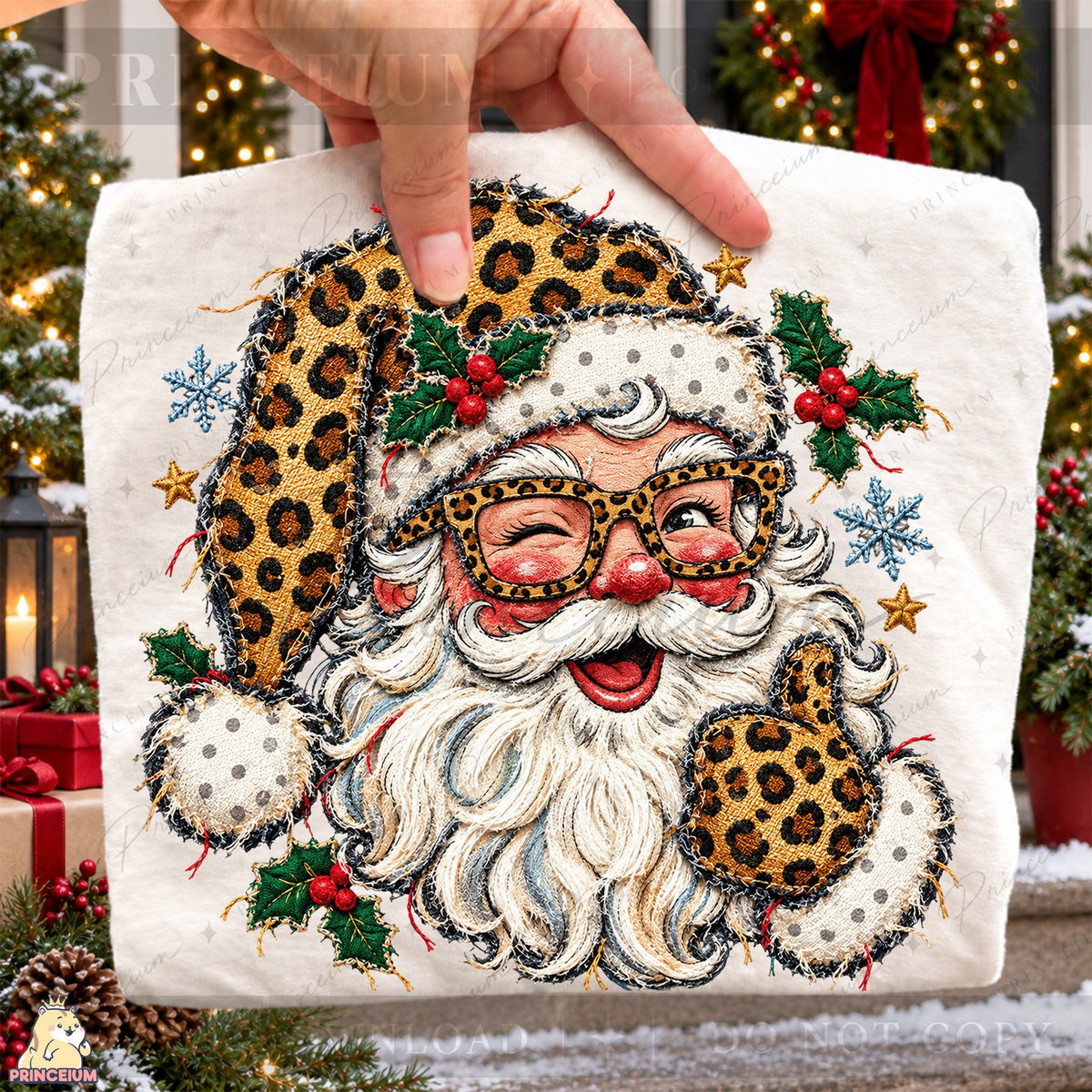 Leopard Print Santa