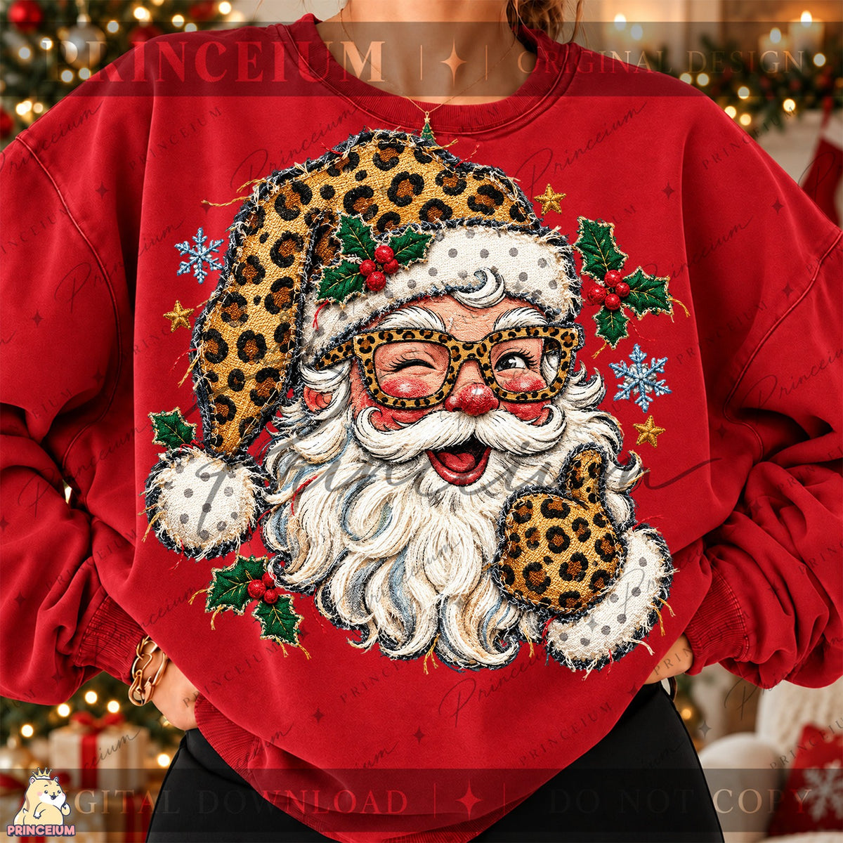 Leopard Print Santa