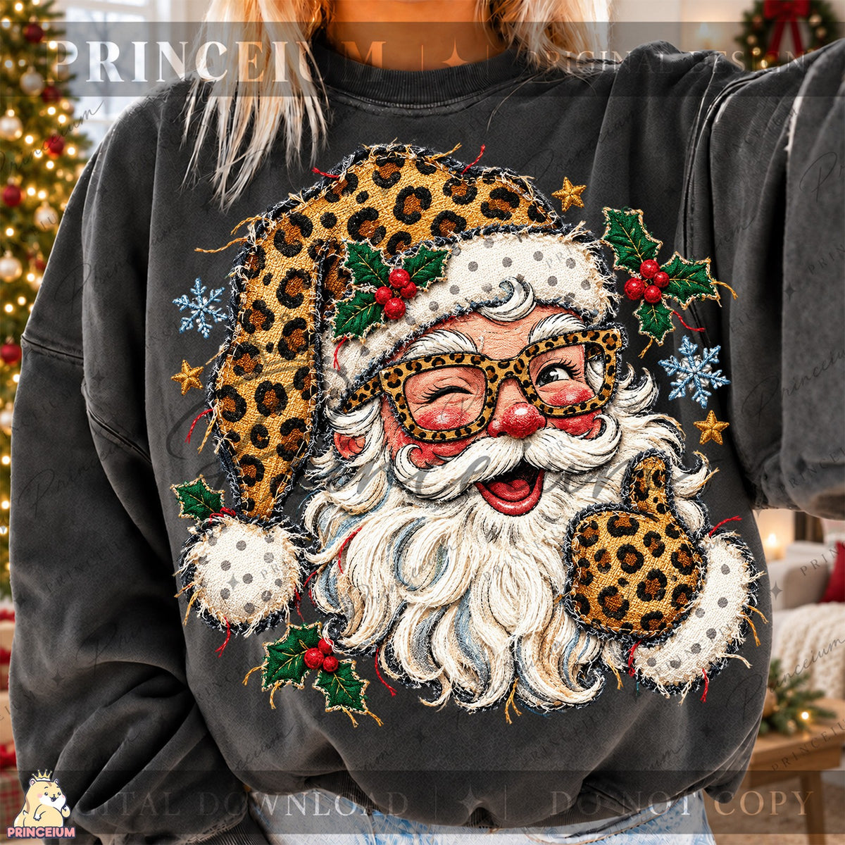 Leopard Print Santa
