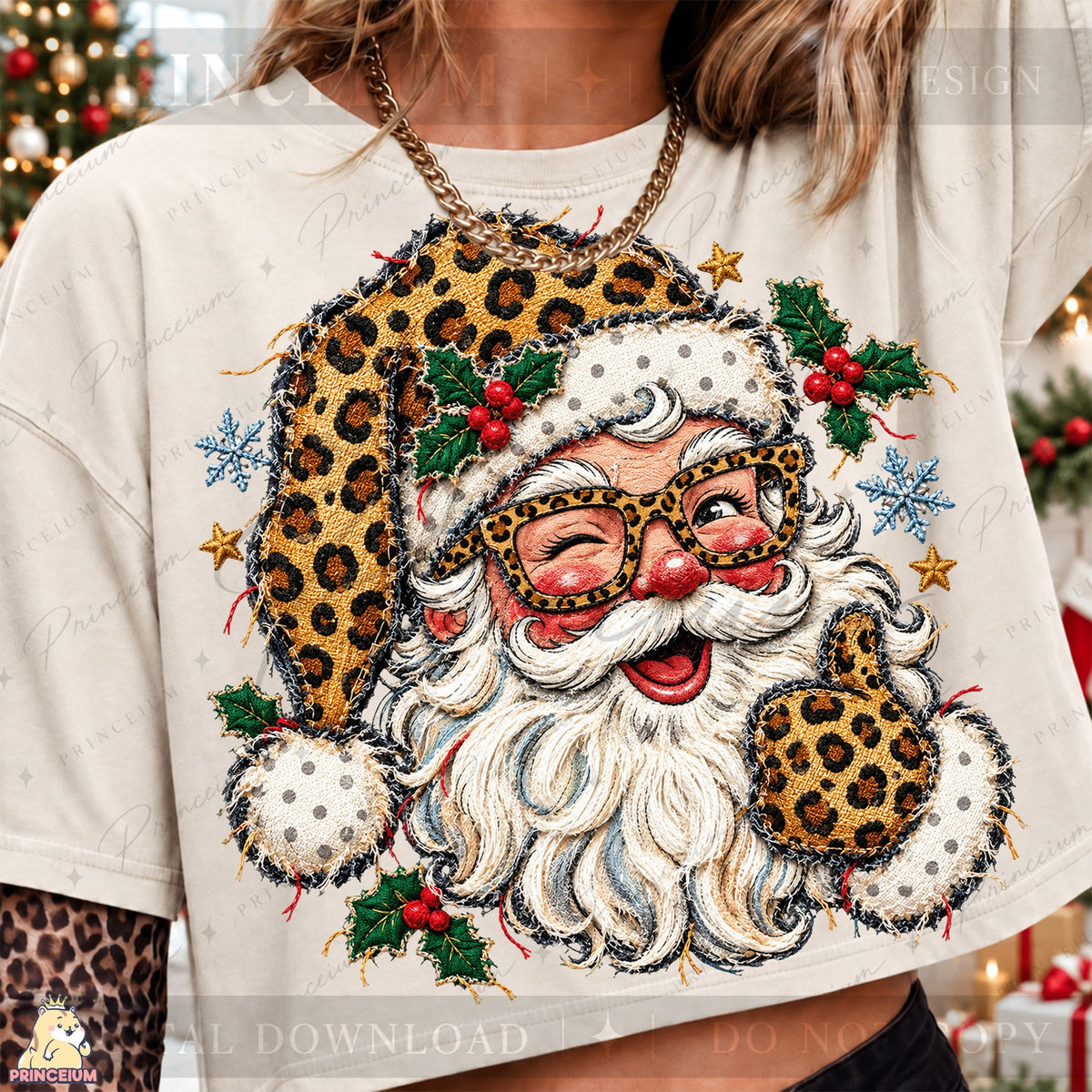 Leopard Print Santa