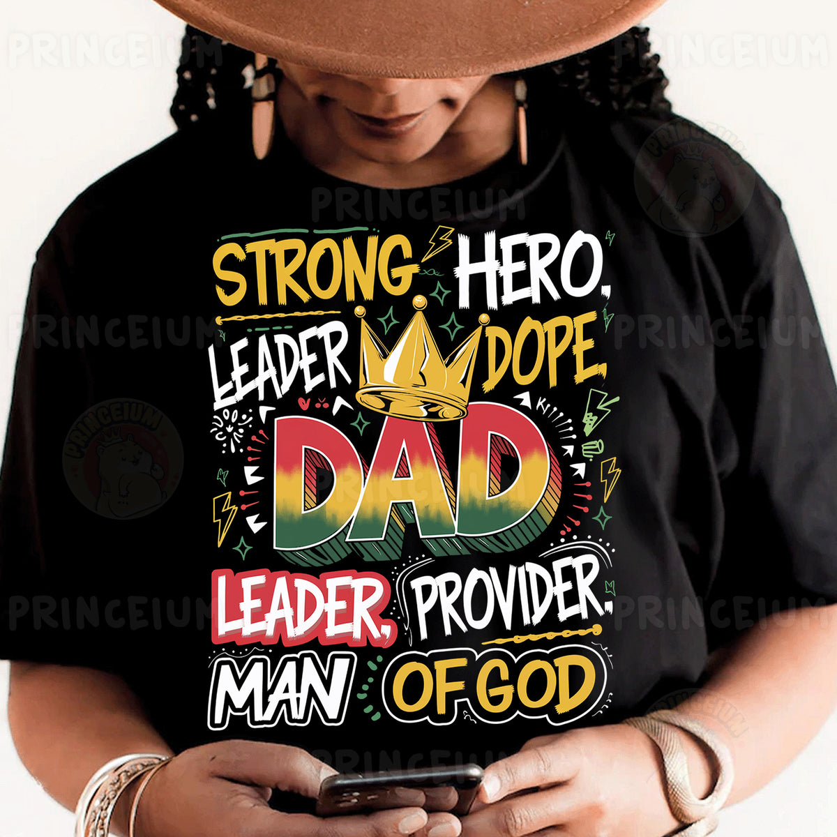 a person wearing a black shirt and a hat holding a cell phone