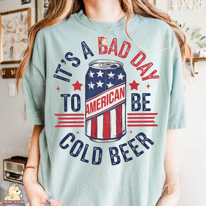 a woman wearing a t - shirt that says it's a bad day to