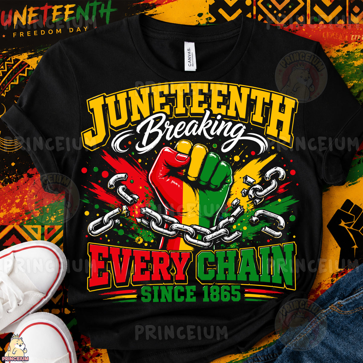 Juneteenth Breaking Every Chain Sublimation Design PNG Freedom Day 1865 Digital Download