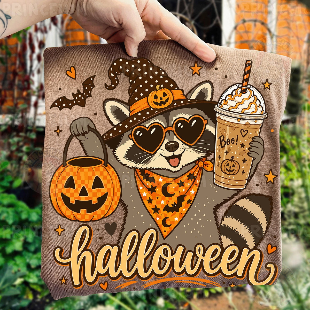 Witchy Raccoon Halloween Latte