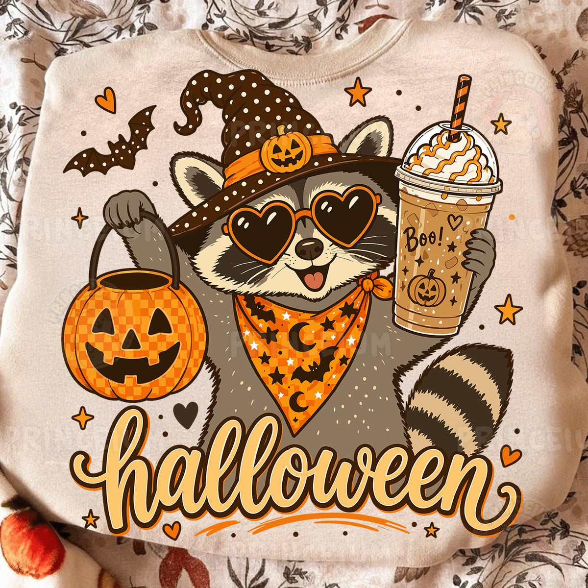 Witchy Raccoon Halloween Latte