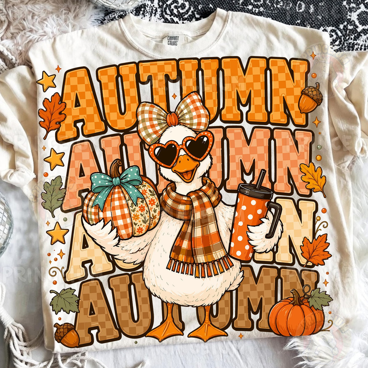 Autumn Goose with Pumpkin