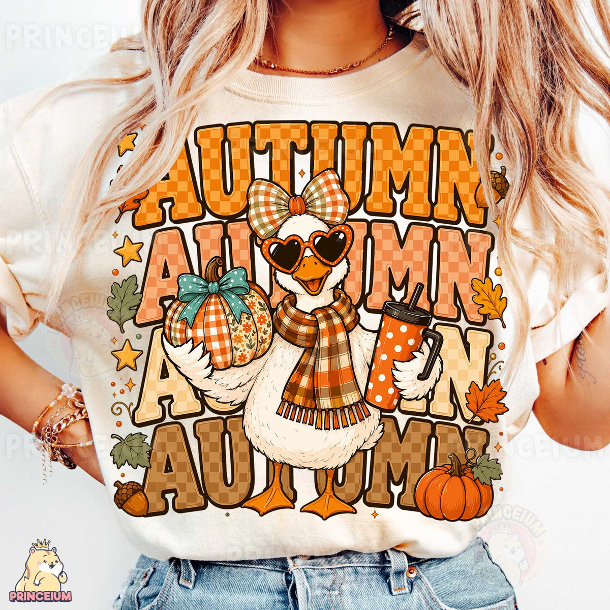 Autumn Goose with Pumpkin