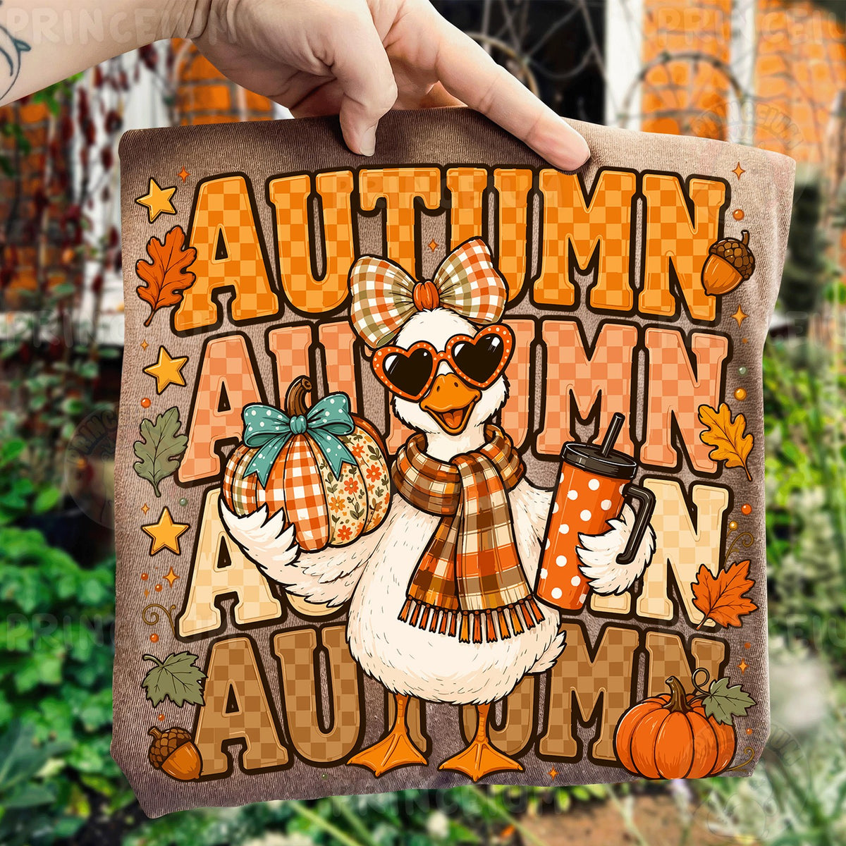 Autumn Goose with Pumpkin