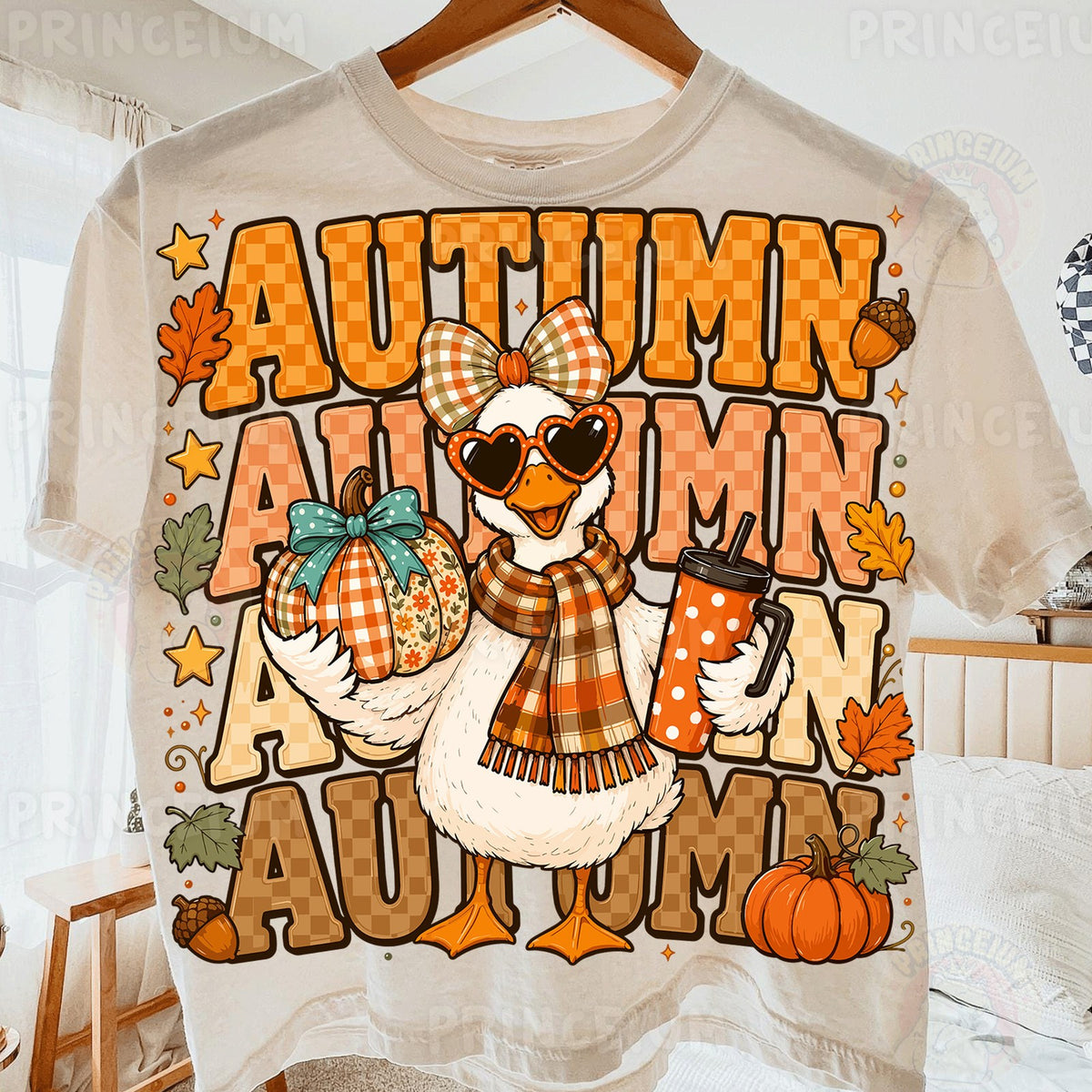Autumn Goose with Pumpkin