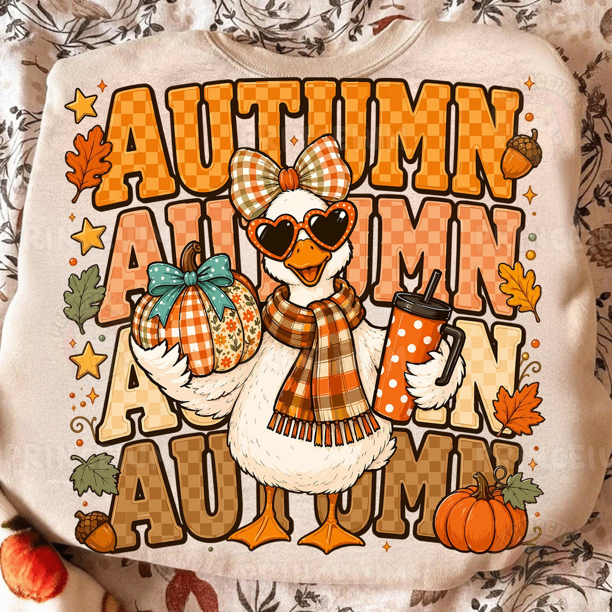 Autumn Goose with Pumpkin