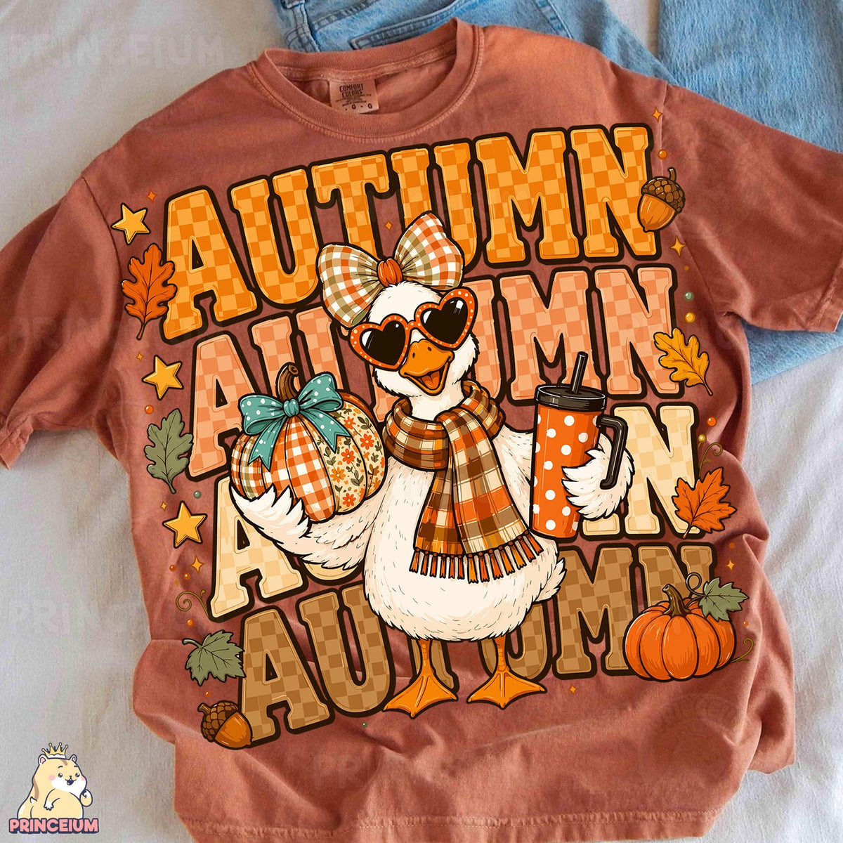Autumn Goose with Pumpkin