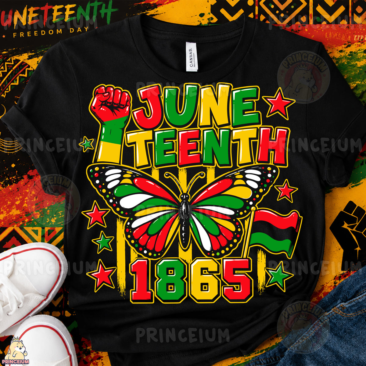 Juneteenth Butterfly Breaking Chains Sublimation Design PNG Freedom Day 1865 Digital Download