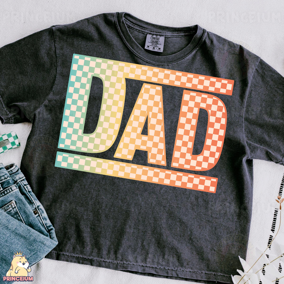 a t - shirt with the word dad printed on it
