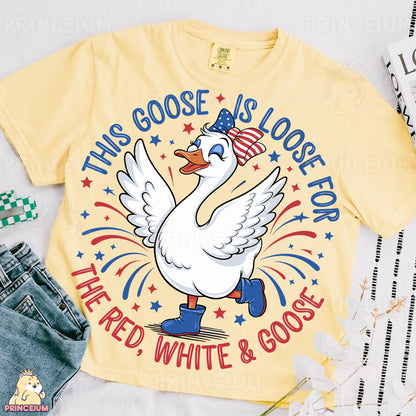 this goose is loose for the white and goose t - shirt