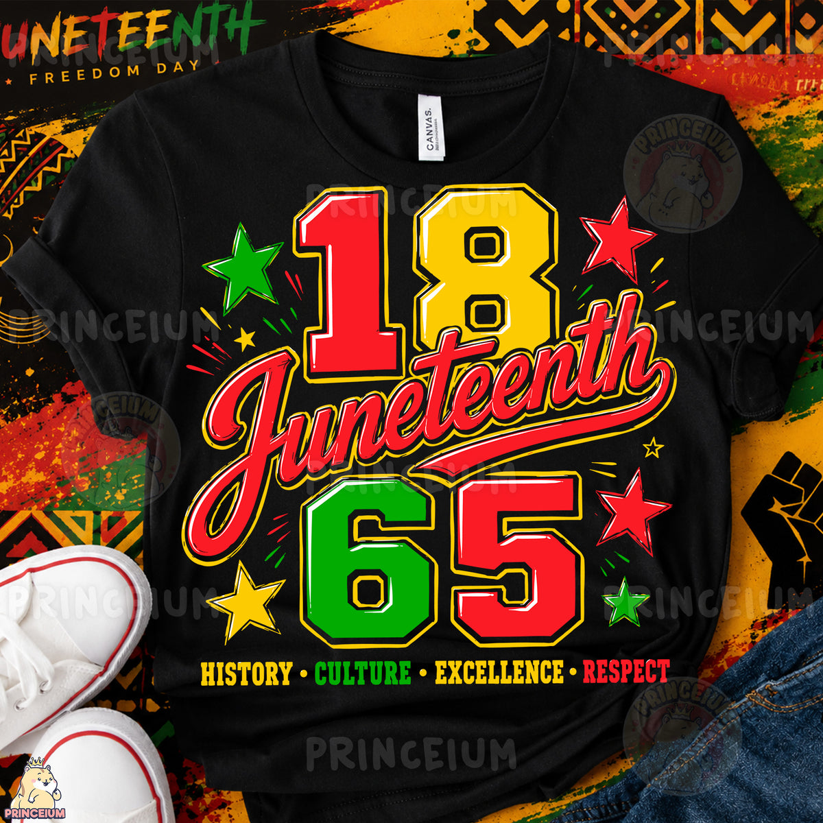 1865 Juneteenth History Culture Excellence Respect Sublimation Design PNG Freedom Day Digital Download
