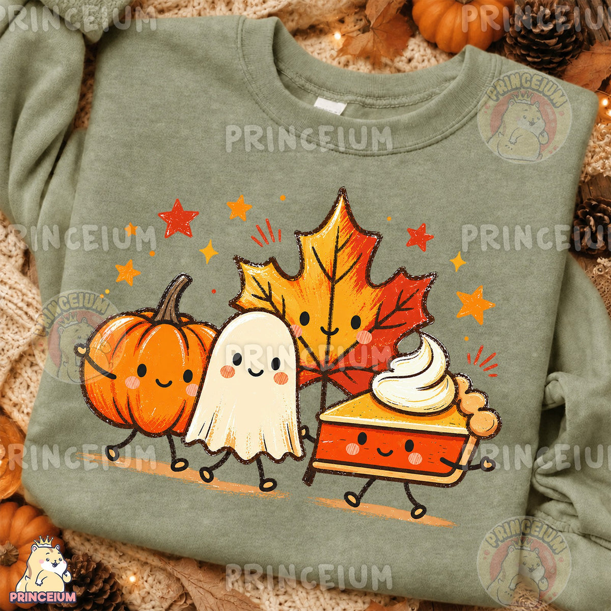 Autumn Friends Pumpkin Pie Ghost