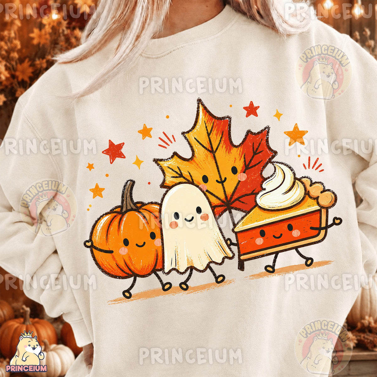 Autumn Friends Pumpkin Pie Ghost