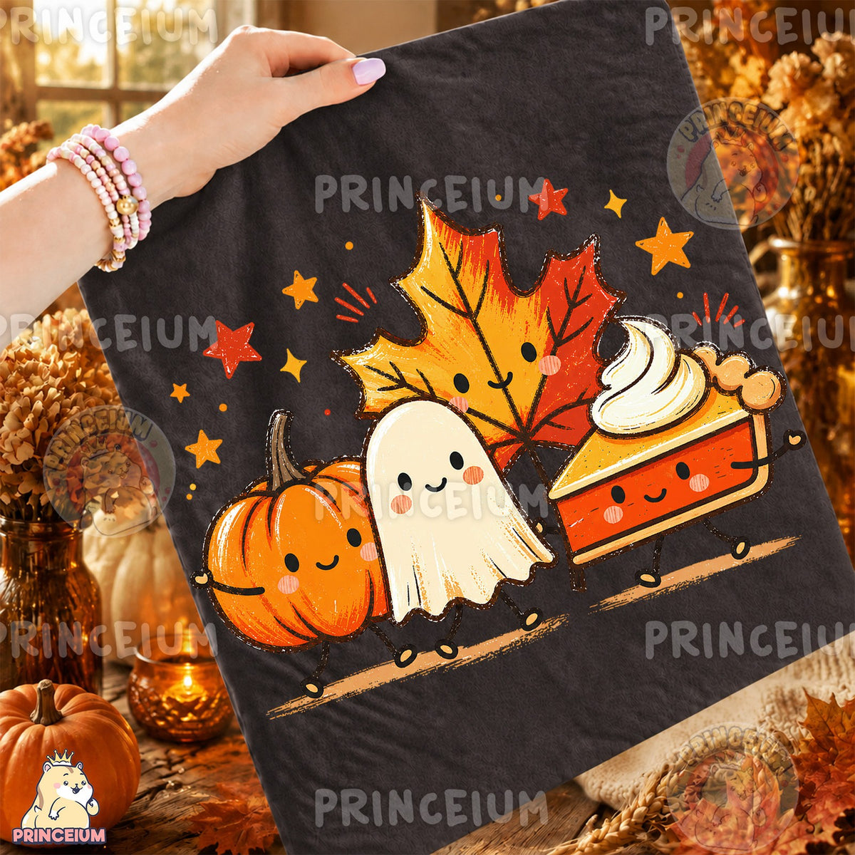 Autumn Friends Pumpkin Pie Ghost
