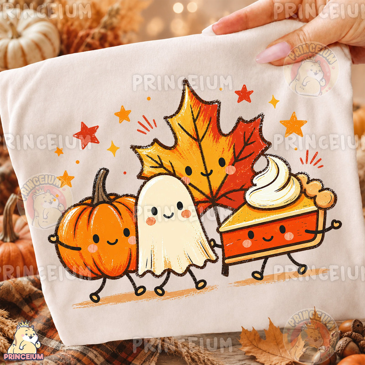 Autumn Friends Pumpkin Pie Ghost