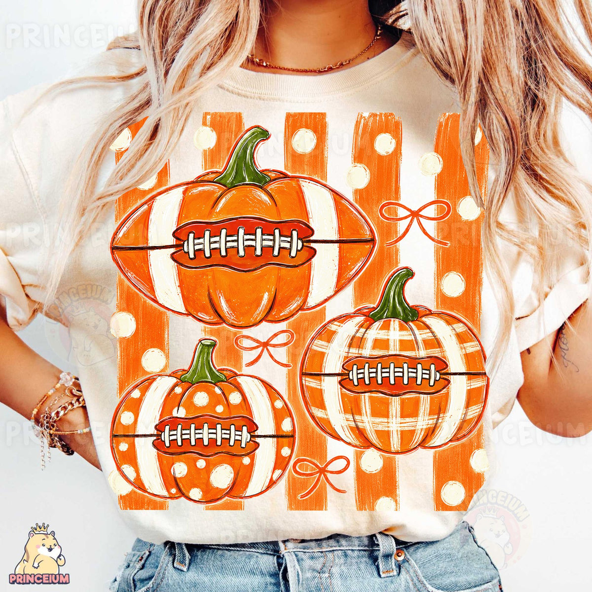 Football Pumpkin Trio