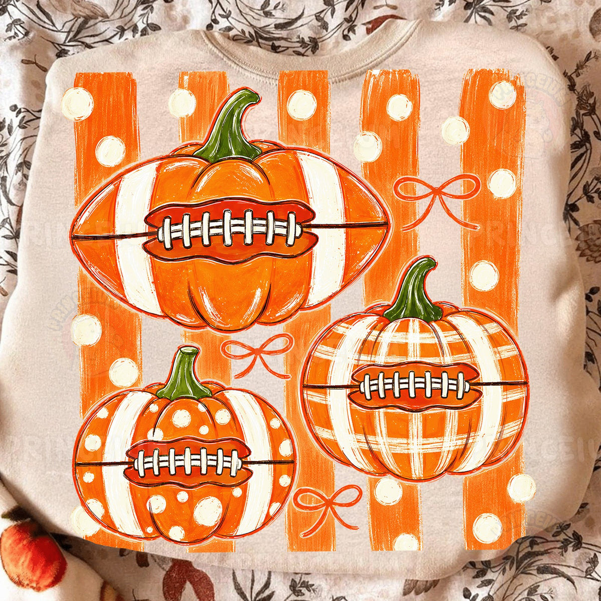 Football Pumpkin Trio