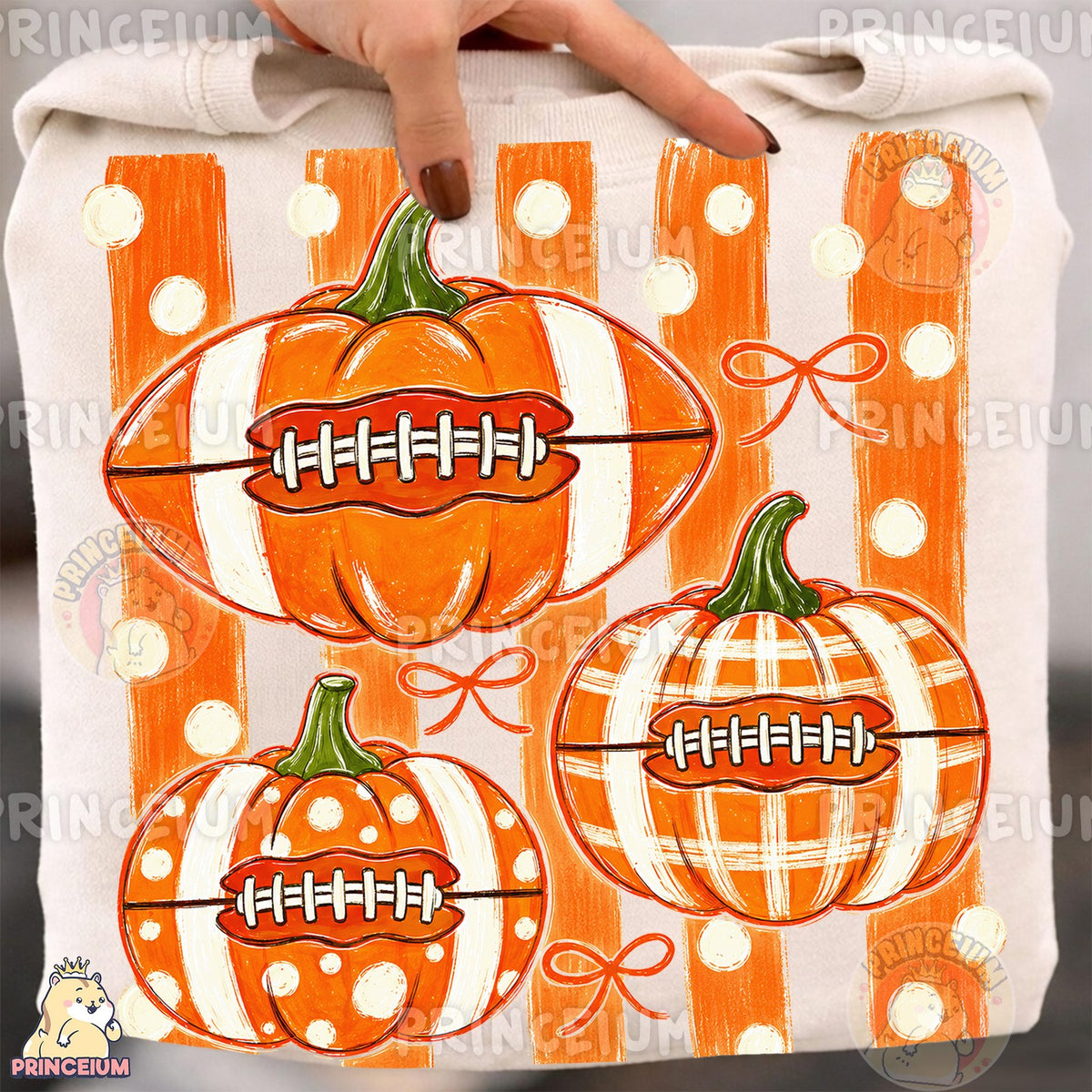 Football Pumpkin Trio