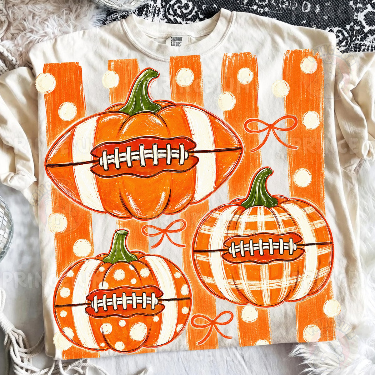 Football Pumpkin Trio