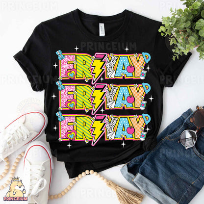 a black t - shirt with the words eat pray and a lightning bolt