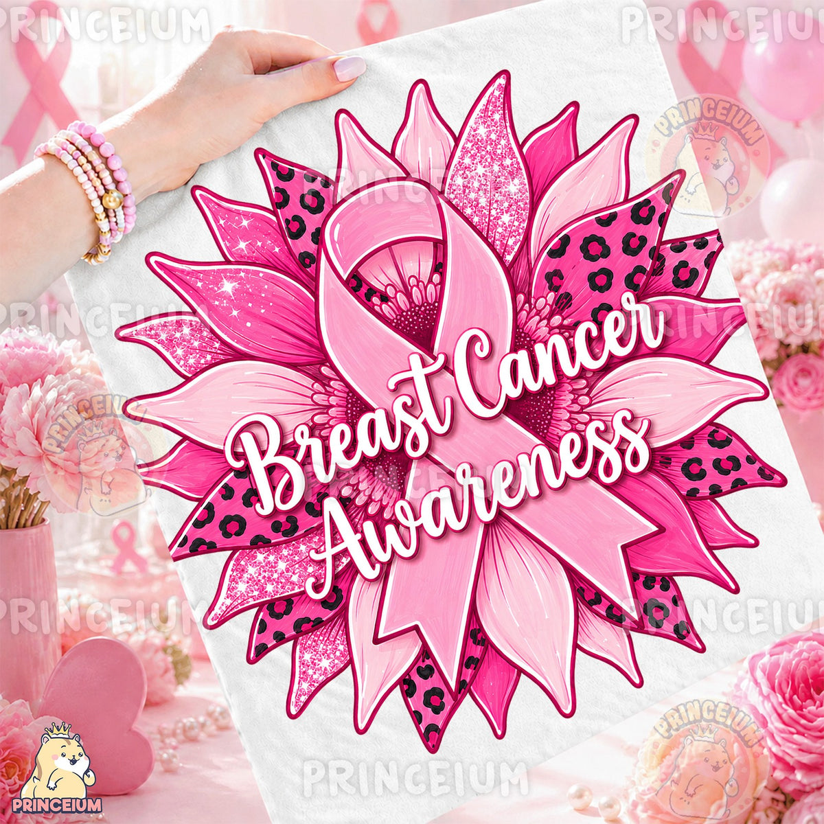 Breast Cancer Awareness Sunflower