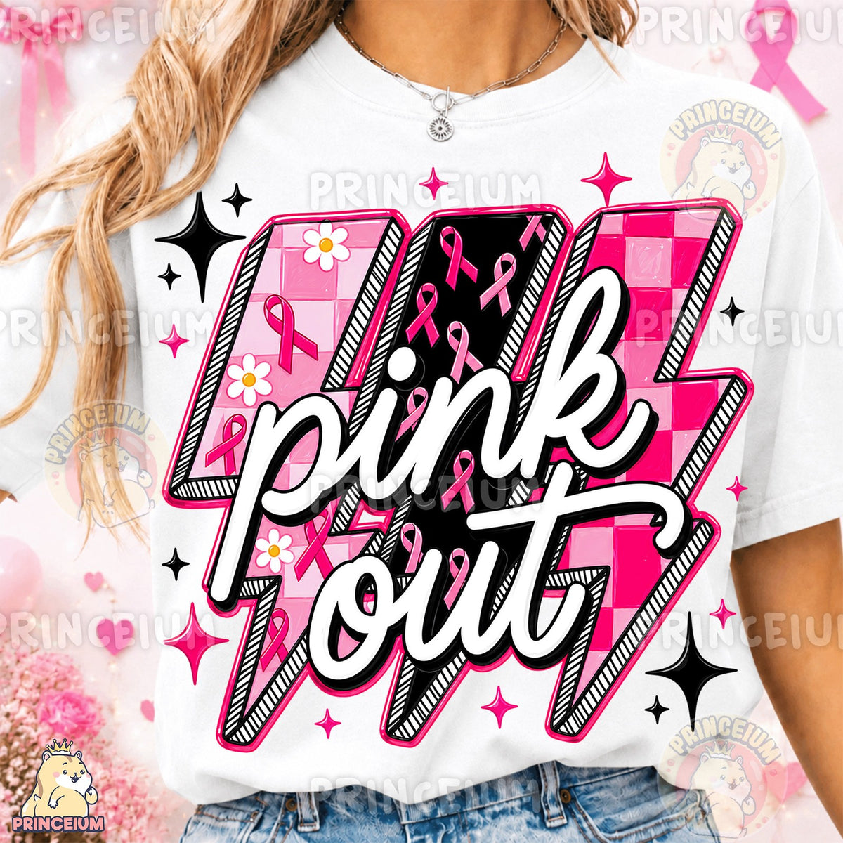 Pink Out Lightning Bolt