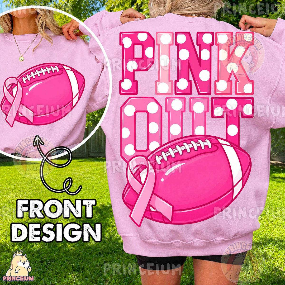 Pink Out Football Front and Back