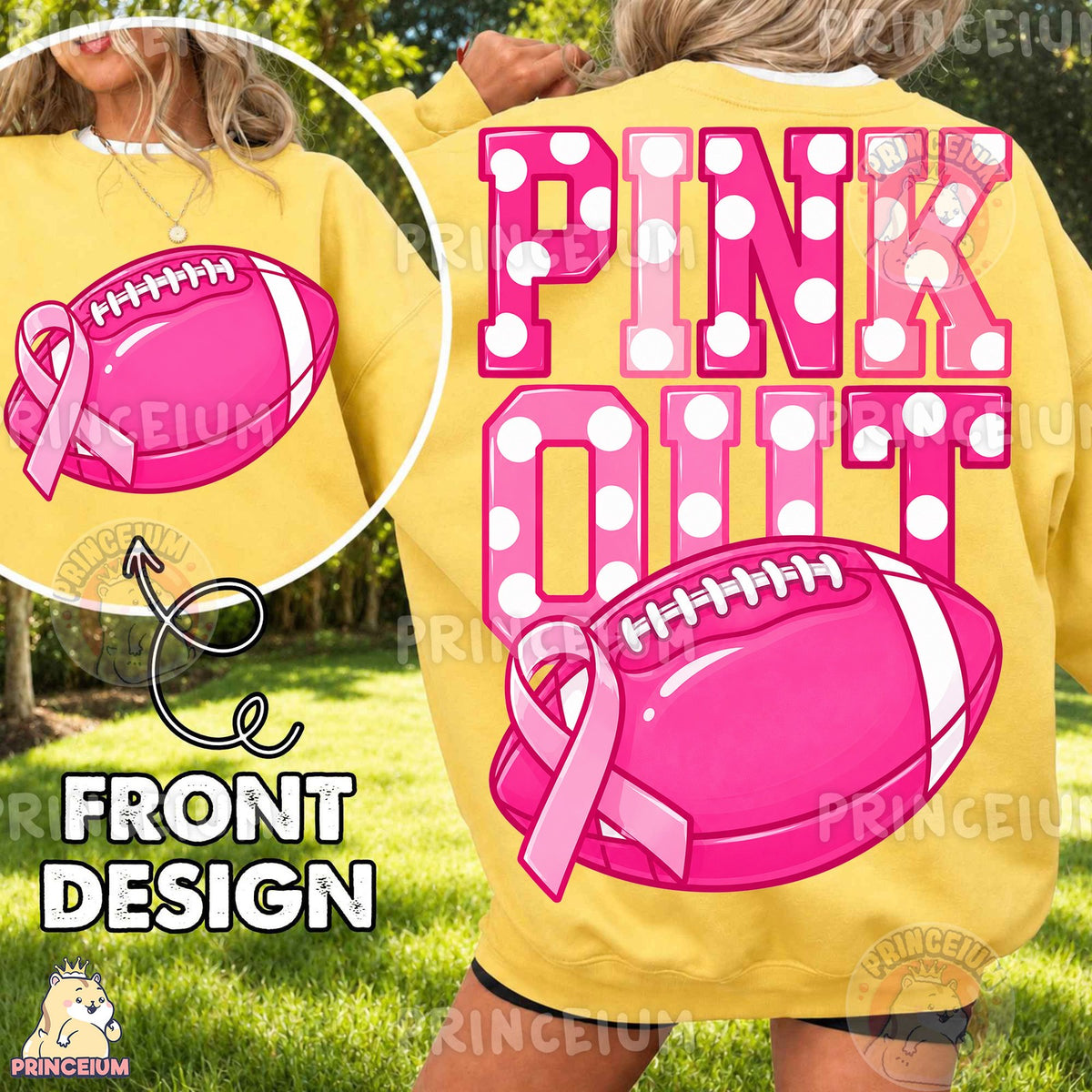 Pink Out Football Front and Back