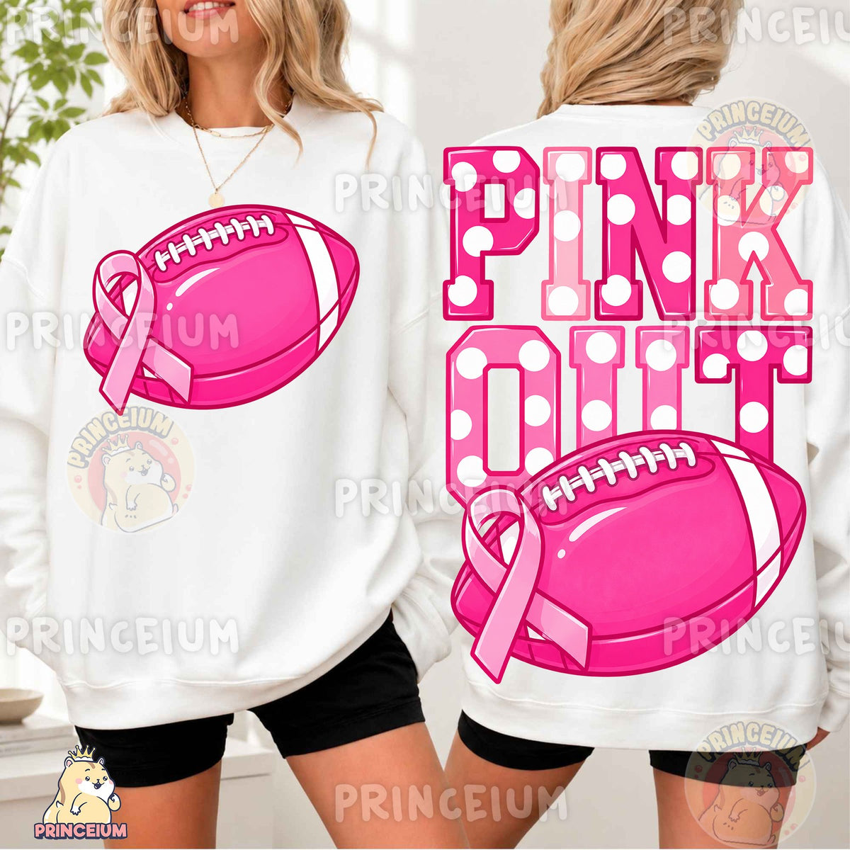 Pink Out Football Front and Back