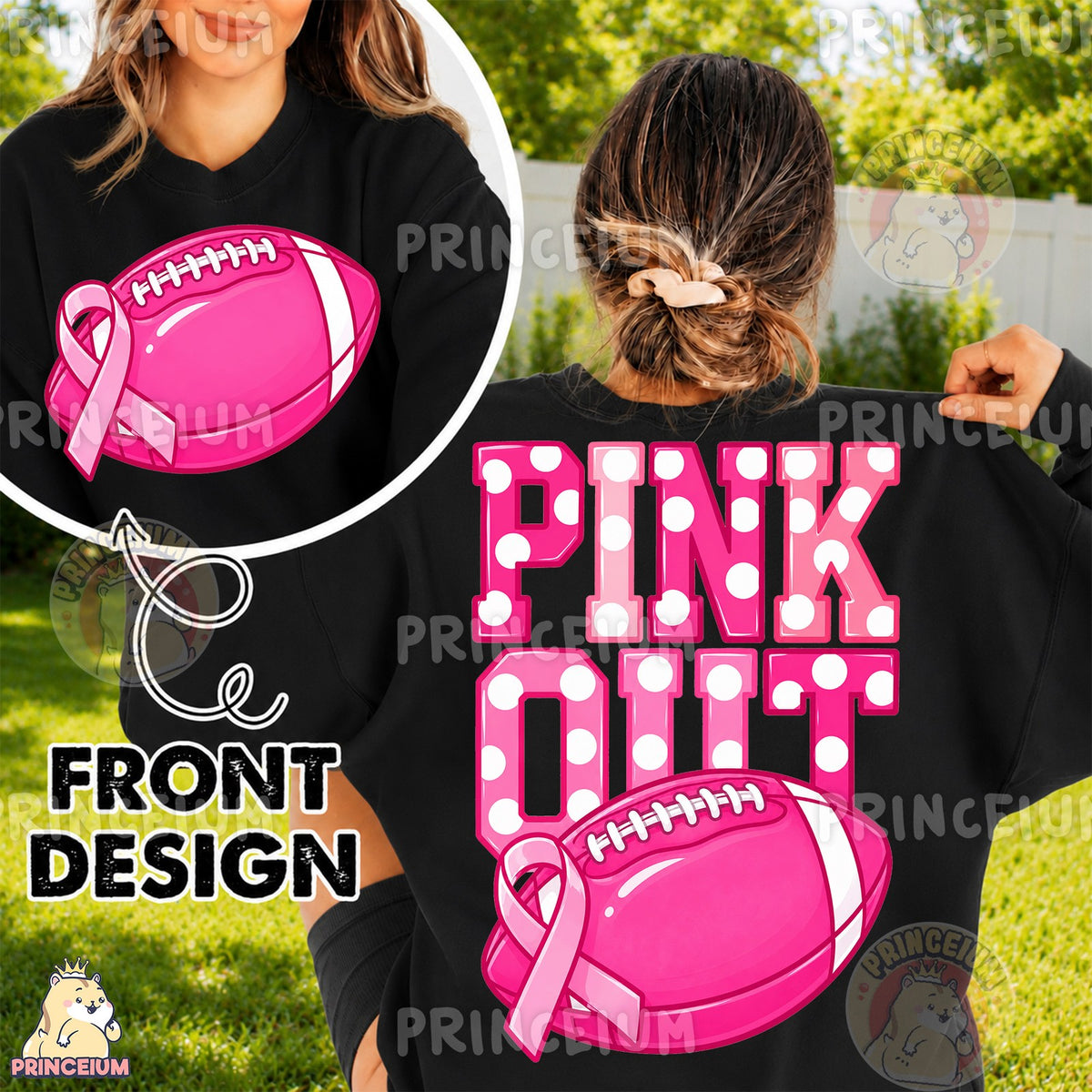 Pink Out Football Front and Back