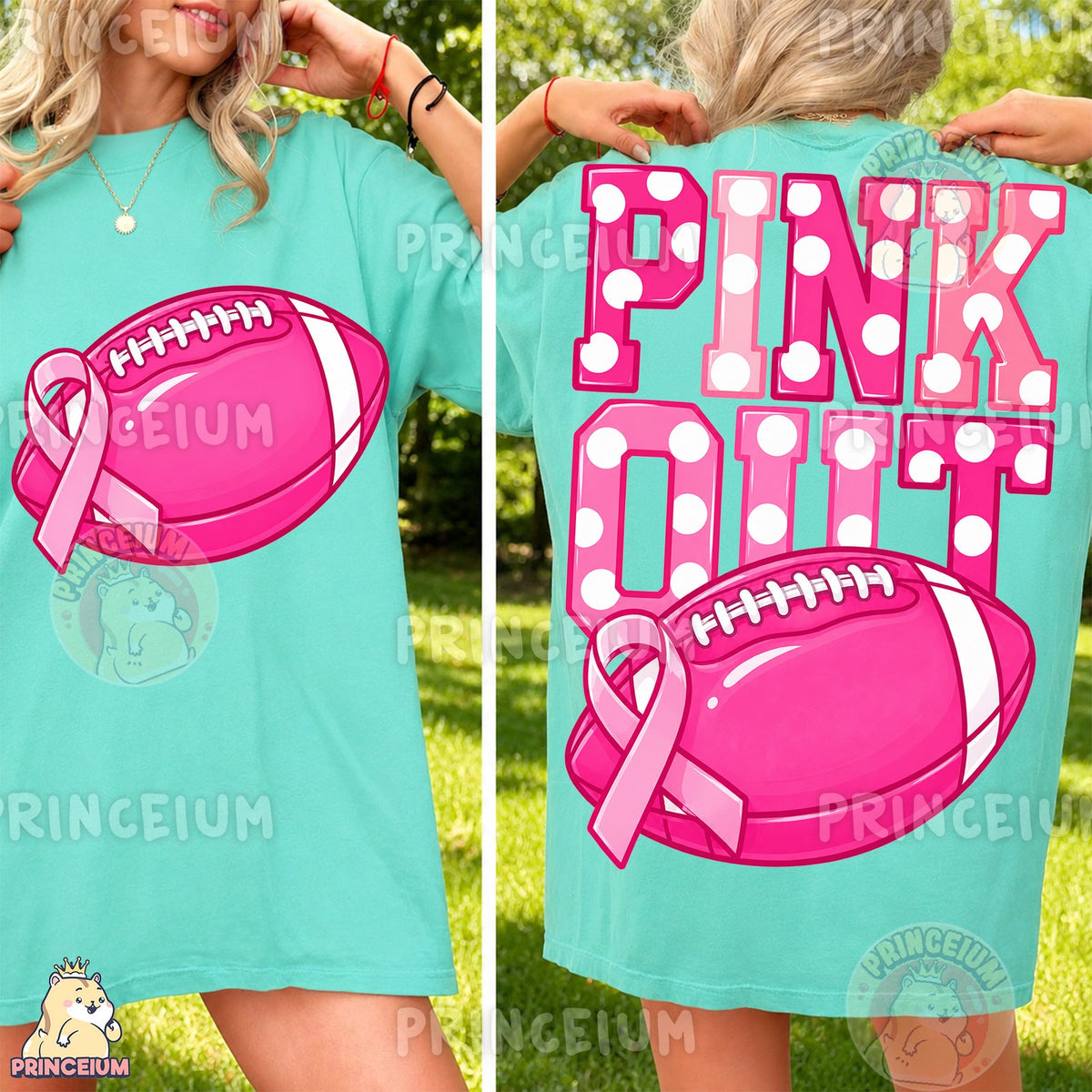 Pink Out Football Front and Back