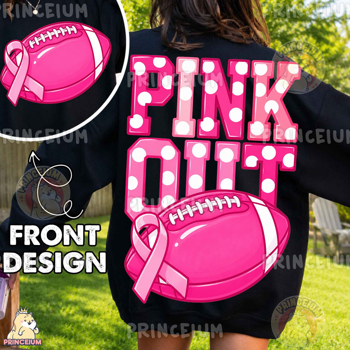 Pink Out Football Front and Back