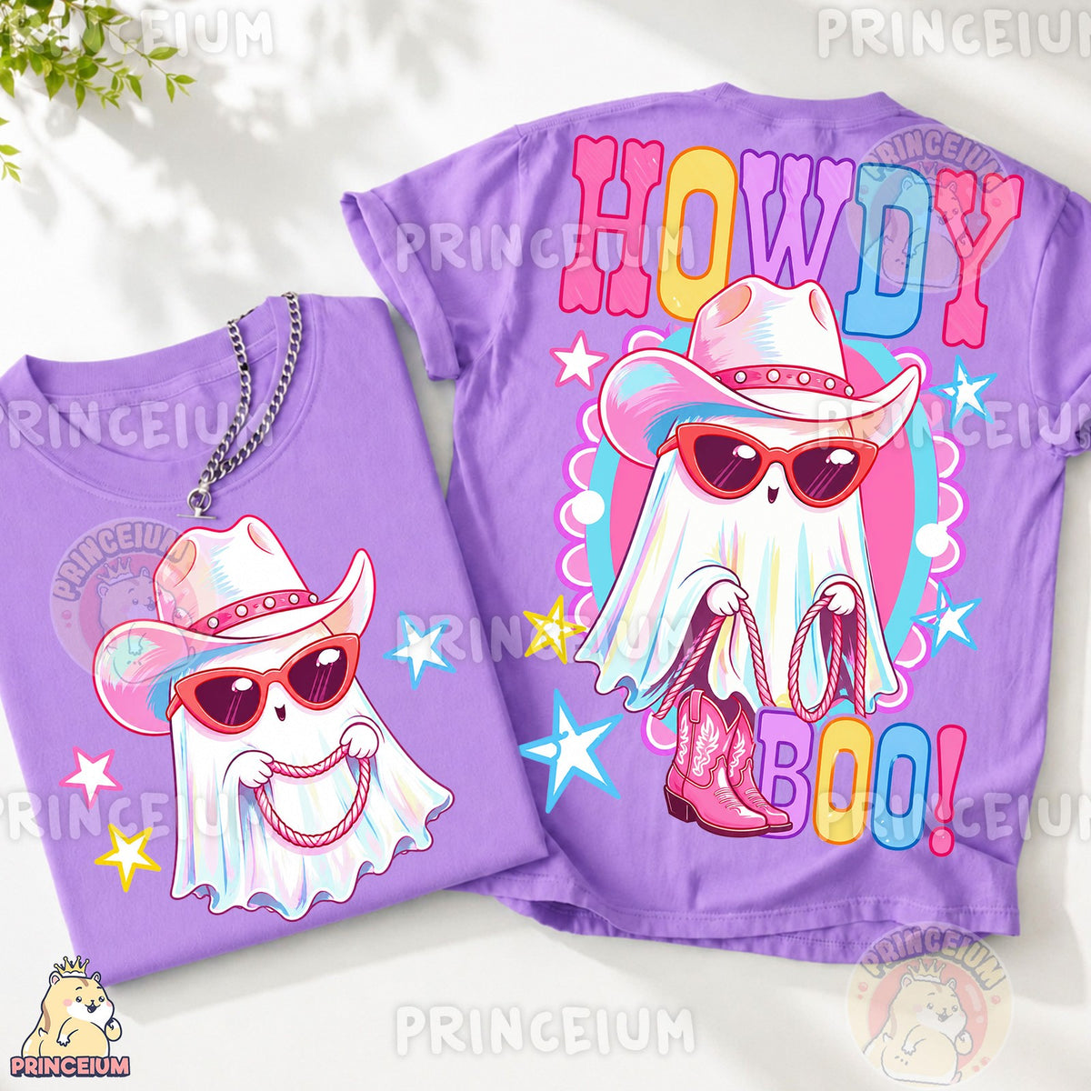 Howdy Boo Cowboy Ghost Front and Back