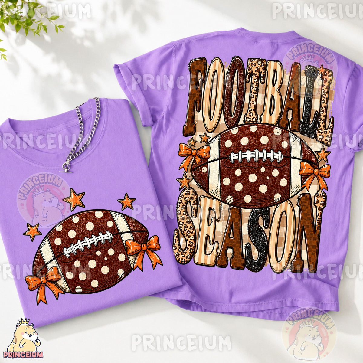 Football Season Bows Front and Back