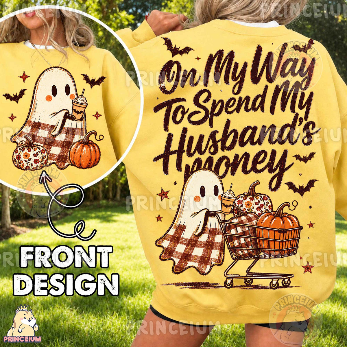Spooky Ghost Shopping Spree Front and Back
