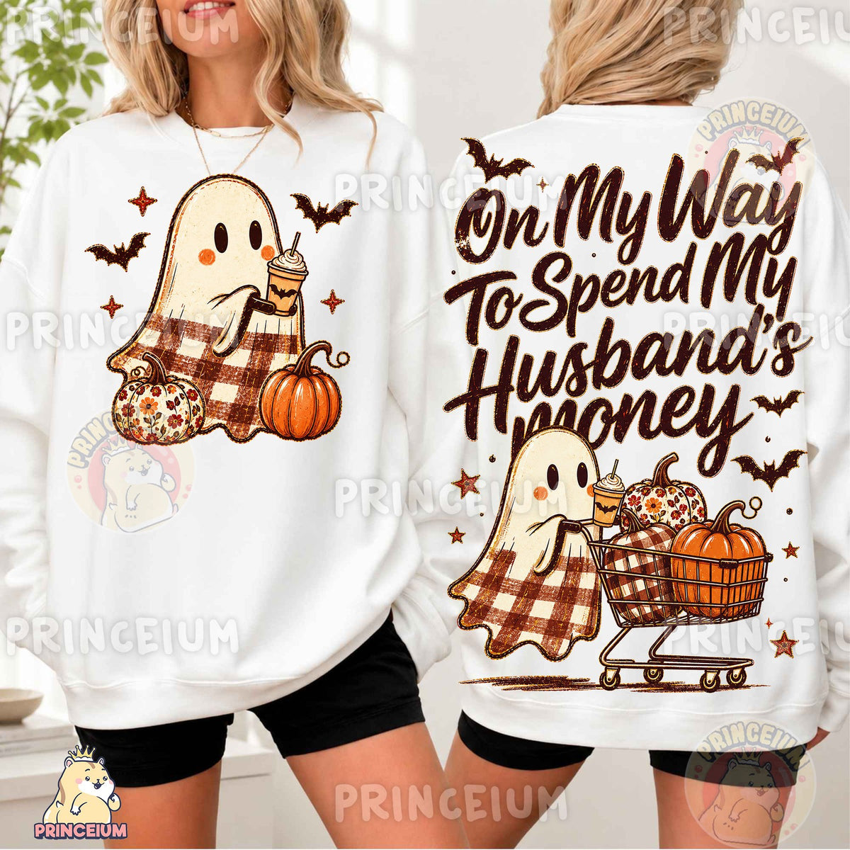 Spooky Ghost Shopping Spree Front and Back