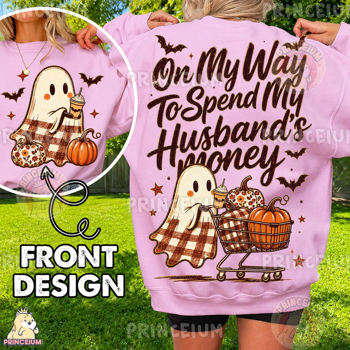 Spooky Ghost Shopping Spree Front and Back