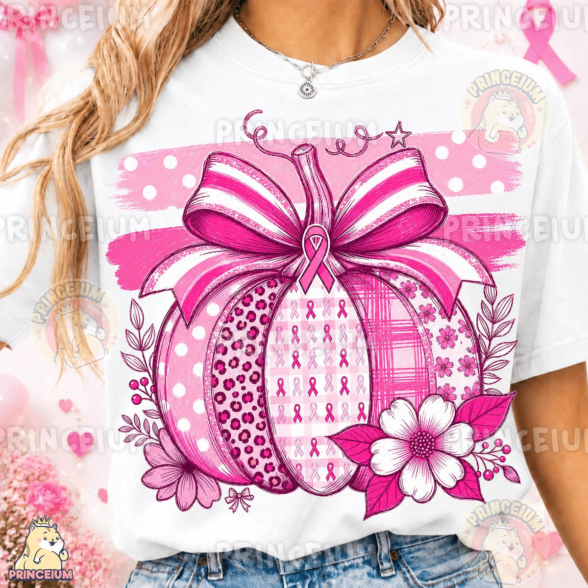 Pink Ribbon Pumpkin