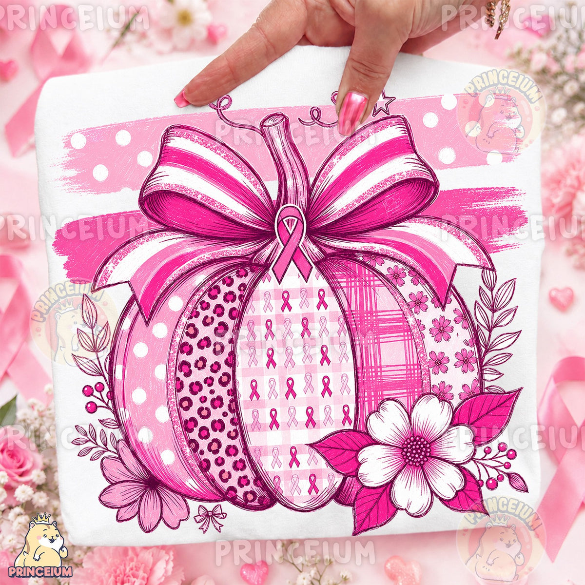 Pink Ribbon Pumpkin