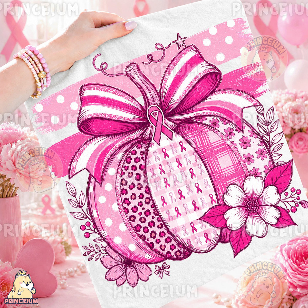 Pink Ribbon Pumpkin