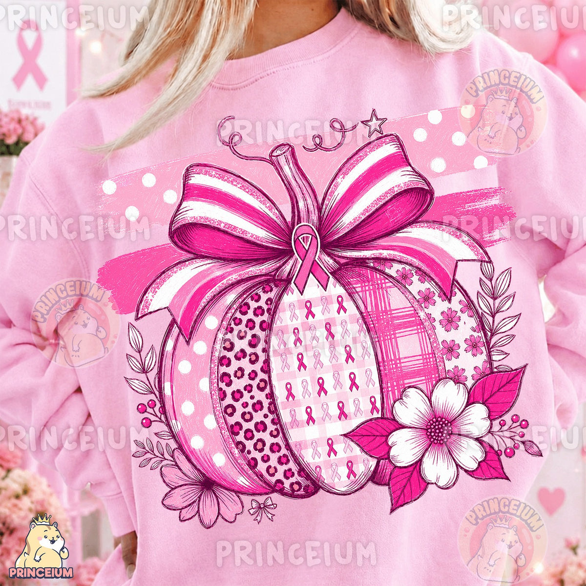 Pink Ribbon Pumpkin